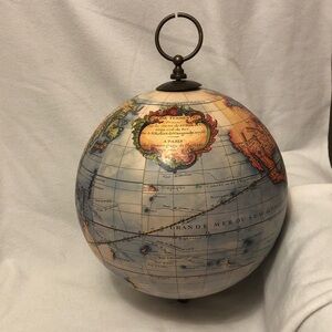 Vaugondy Old World French Hanging Globe 12.5" Diameter No Chain Please Read